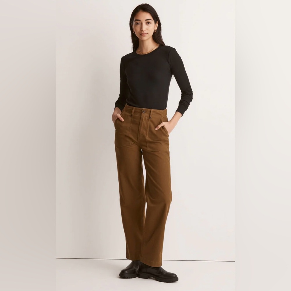 Madewell Petite Olive Utility Straight Pants